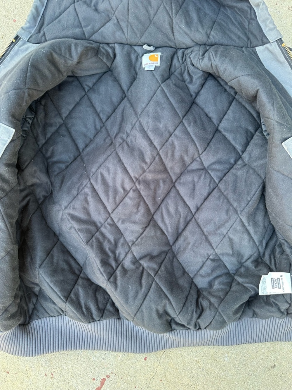 Vintage Y2K Carhartt J140 GVL Gray Hooded Detroit Jacket Distressed Men XL - Picture 12 of 14